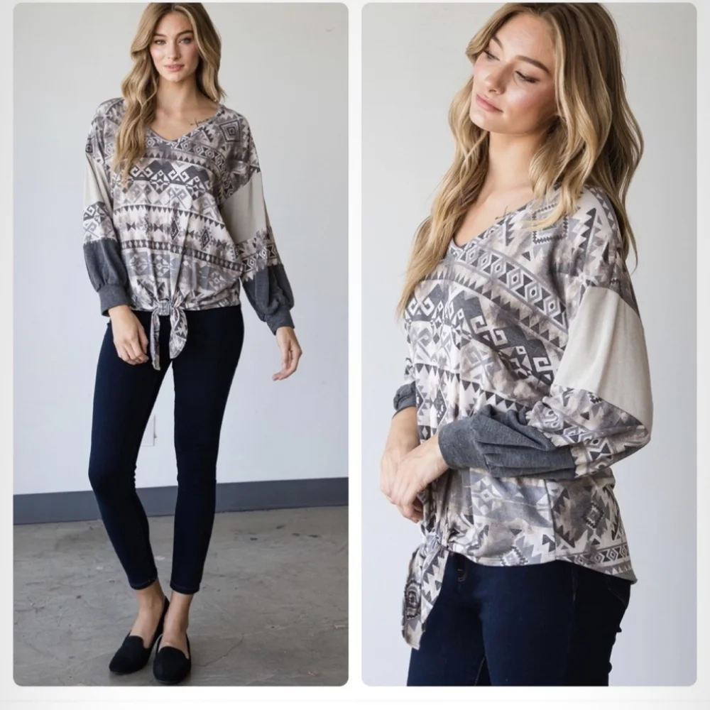 Aztec Print Top - Picture 3 of 3